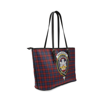 MacLachlan Tartan Leather Tote Bag with Family Crest
