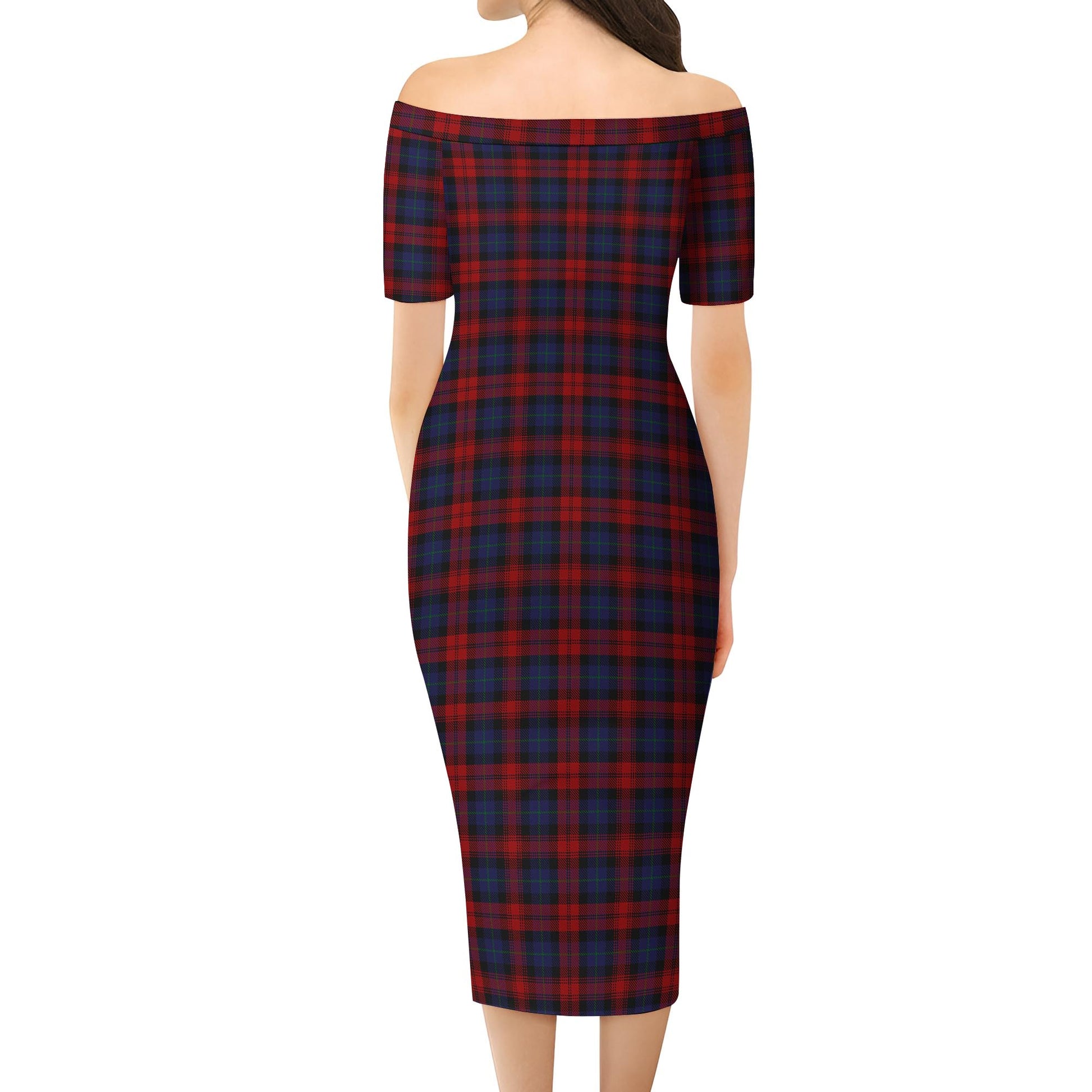 MacLachlan Tartan Off Shoulder Lady Dress - Tartanvibesclothing