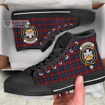 MacLachlan (McLachlan) Tartan High Top Shoes with Family Crest