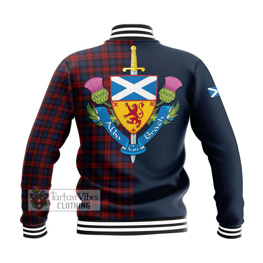 Tartan Vibes Clothing MacLachlan Tartan Baseball Jacket with Scottish Lion Royal Arm Half Style