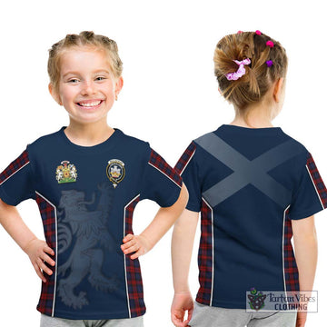 MacLachlan (McLachlan) Tartan Kid T-Shirt with Family Crest and Lion Rampant Vibes Sport Style - Tartan Vibes Clothing