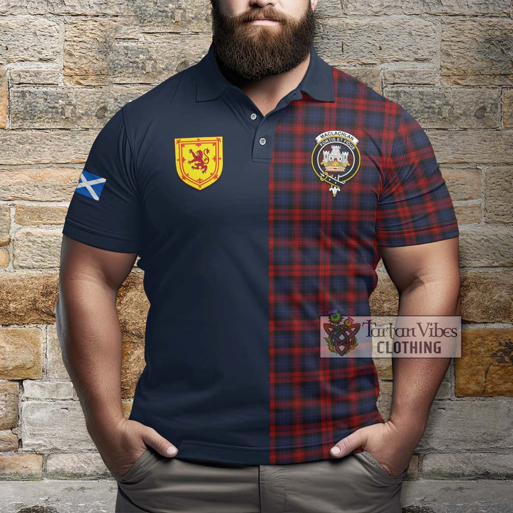 Tartan Vibes Clothing MacLachlan Tartan Polo Shirt with Scottish Lion Royal Arm Half Style