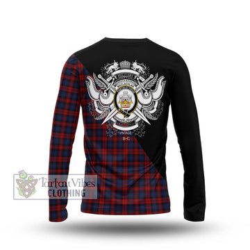 MacLachlan (McLachlan) Tartan Long Sleeve T-Shirt with Family Crest and Military Logo Style - Tartanvibesclothing Shop