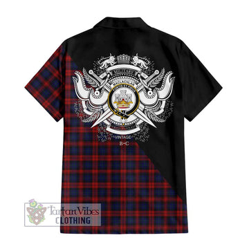 MacLachlan (McLachlan) Tartan Hawaiian Shirt with Family Crest and Military Logo Style