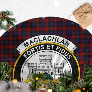 MacLachlan (McLachlan) Tartan Christmas Tree Skirt with Family Crest