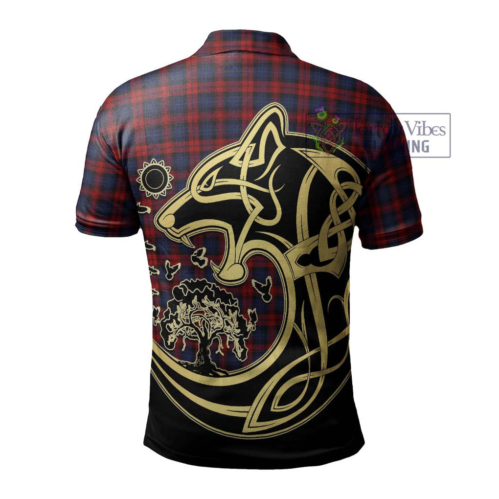MacLachlan (McLachlan) Tartan Polo Shirt with Family Crest Celtic Wolf Style - Tartanvibesclothing Shop