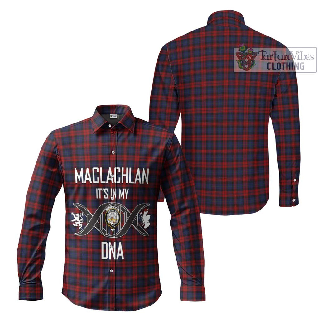 MacLachlan (McLachlan) Tartan Long Sleeve Button Shirt with Family Crest DNA In Me Style Men's Shirt - Tartanvibesclothing Shop