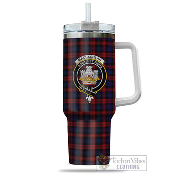 Tartan Vibes Clothing MacLachlan Tartan and Family Crest Tumbler with Handle