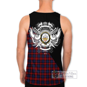 MacLachlan (McLachlan) Tartan Men's Tank Top with Family Crest and Military Logo Style - Tartanvibesclothing Shop