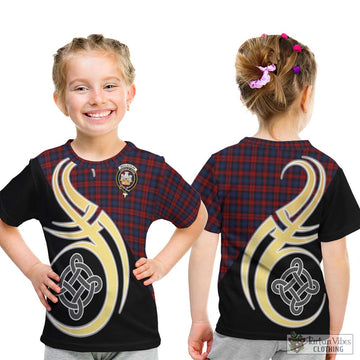 MacLachlan (McLachlan) Tartan Kid T-Shirt with Family Crest and Celtic Symbol Style - Tartan Vibes Clothing