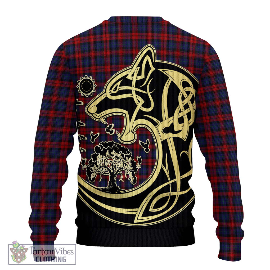 MacLachlan (McLachlan) Tartan Knitted Sweater with Family Crest Celtic Wolf Style - Tartan Vibes Clothing