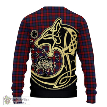 MacLachlan (McLachlan) Tartan Knitted Sweater with Family Crest Celtic Wolf Style - Tartan Vibes Clothing