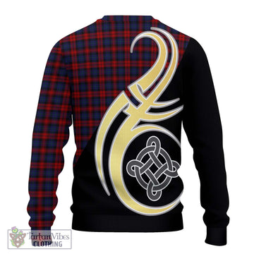 MacLachlan (McLachlan) Tartan Knitted Sweater with Family Crest and Celtic Symbol Style - Tartan Vibes Clothing