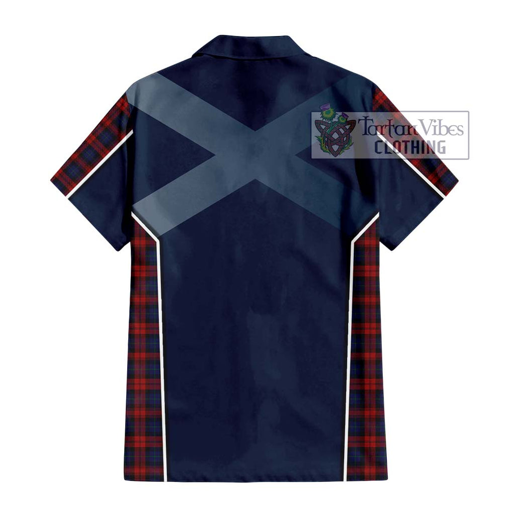 MacLachlan (McLachlan) Tartan Short Sleeve Button Shirt with Family Crest and Lion Rampant Vibes Sport Style - Tartan Vibes Clothing