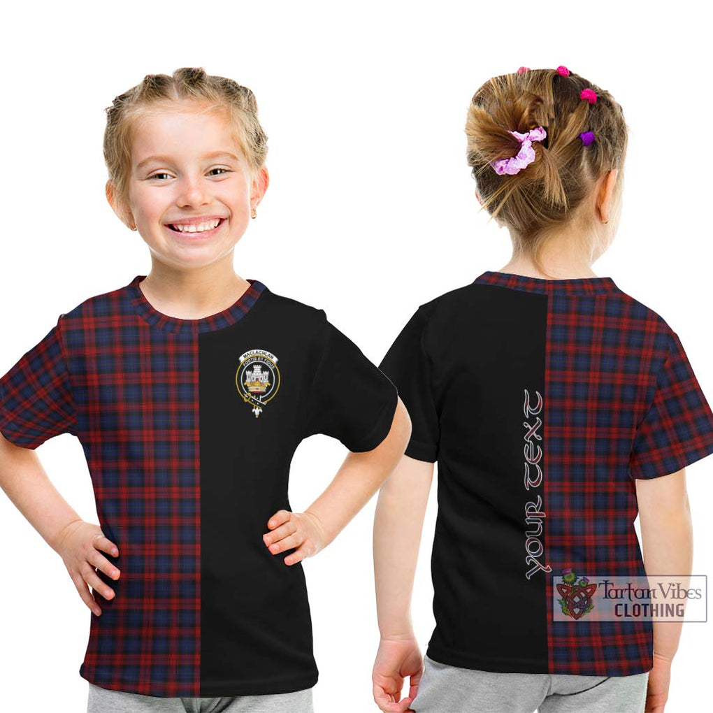 MacLachlan (McLachlan) Tartan Kid T-Shirt with Family Crest and Half Of Me Style - Tartanvibesclothing Shop