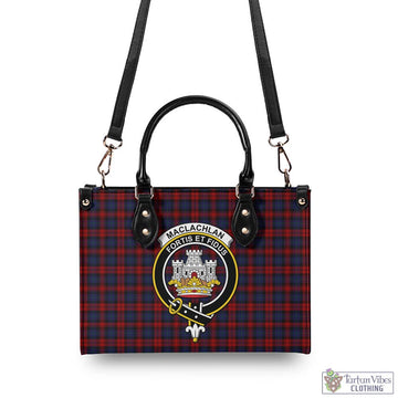 MacLachlan (McLachlan) Tartan Luxury Leather Handbags with Family Crest - Tartan Vibes Clothing