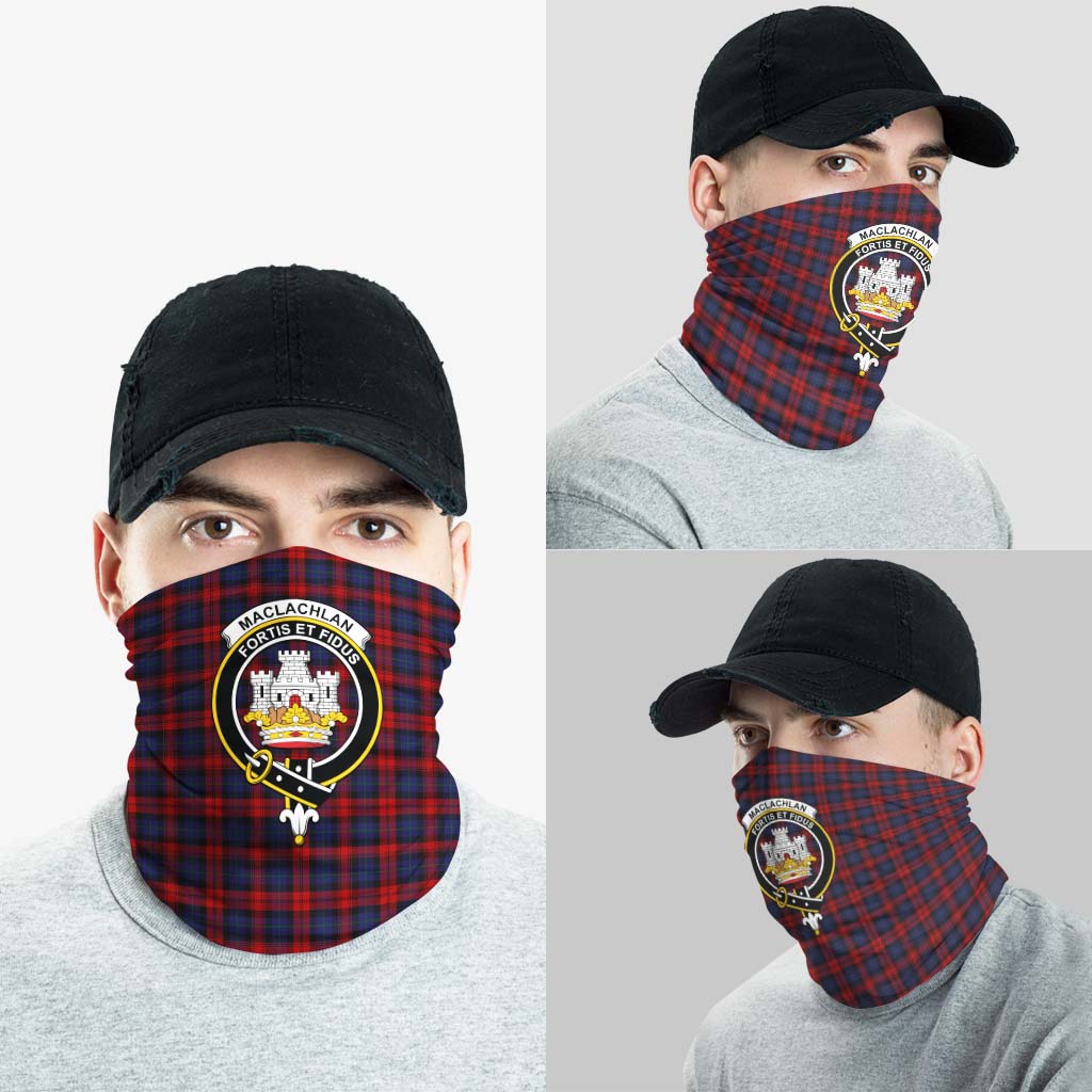 MacLachlan Tartan Neck Gaiters, Tartan Bandanas, Tartan Head Band with Family Crest