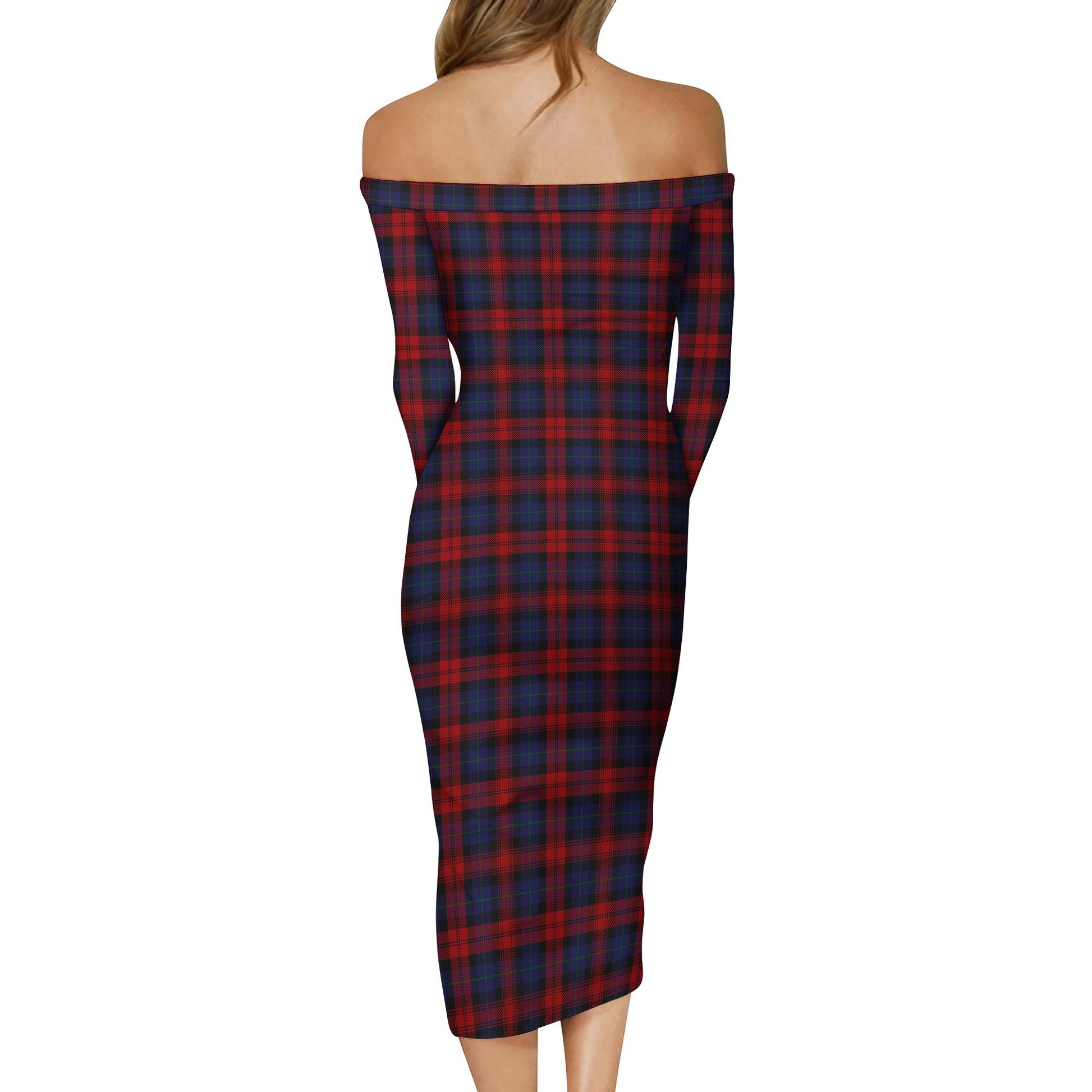 MacLachlan Tartan Off Shoulder Lady Dress - Tartanvibesclothing