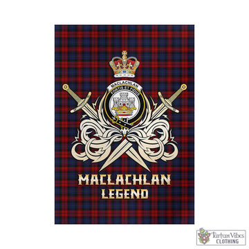 MacLachlan (McLachlan) Tartan Garden Flag with Clan Crest and the Golden Sword of Courageous Legacy