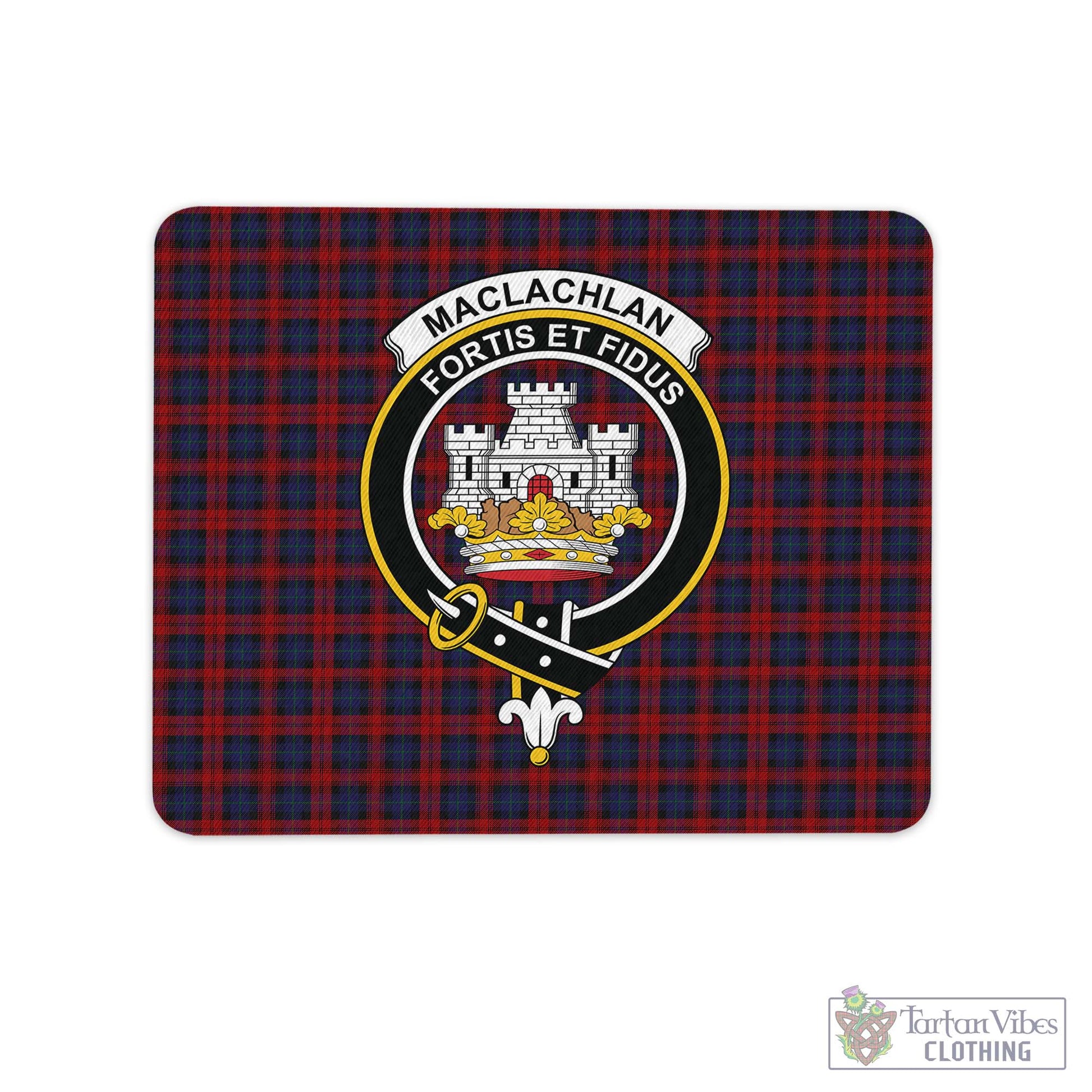Tartan Vibes Clothing MacLachlan Tartan Mouse Pad with Family Crest