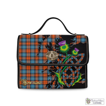 MacLachlan Ancient Tartan Waterproof Canvas Bag with Scotland Map and Thistle Celtic Accents