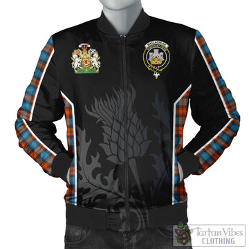 MacLachlan Ancient Tartan Bomber Jacket with Family Crest and Scottish Thistle Vibes Sport Style