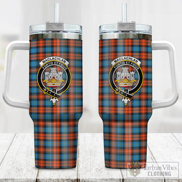MacLachlan Ancient Tartan and Family Crest Tumbler with Handle