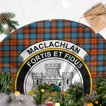 MacLachlan Ancient Tartan Christmas Tree Skirt with Family Crest