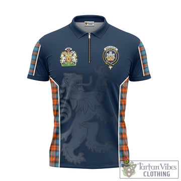 MacLachlan Ancient Tartan Zipper Polo Shirt with Family Crest and Lion Rampant Vibes Sport Style
