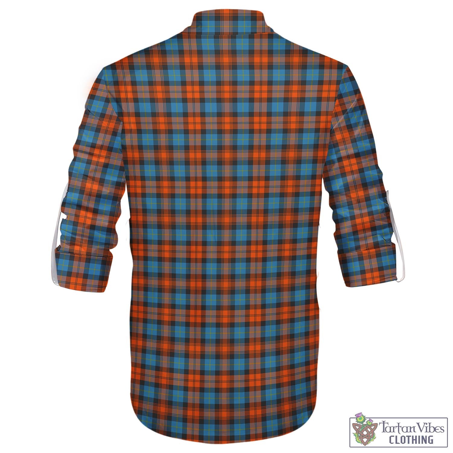 Tartan Vibes Clothing MacLachlan Ancient Tartan Men's Scottish Traditional Jacobite Ghillie Kilt Shirt with Family Crest