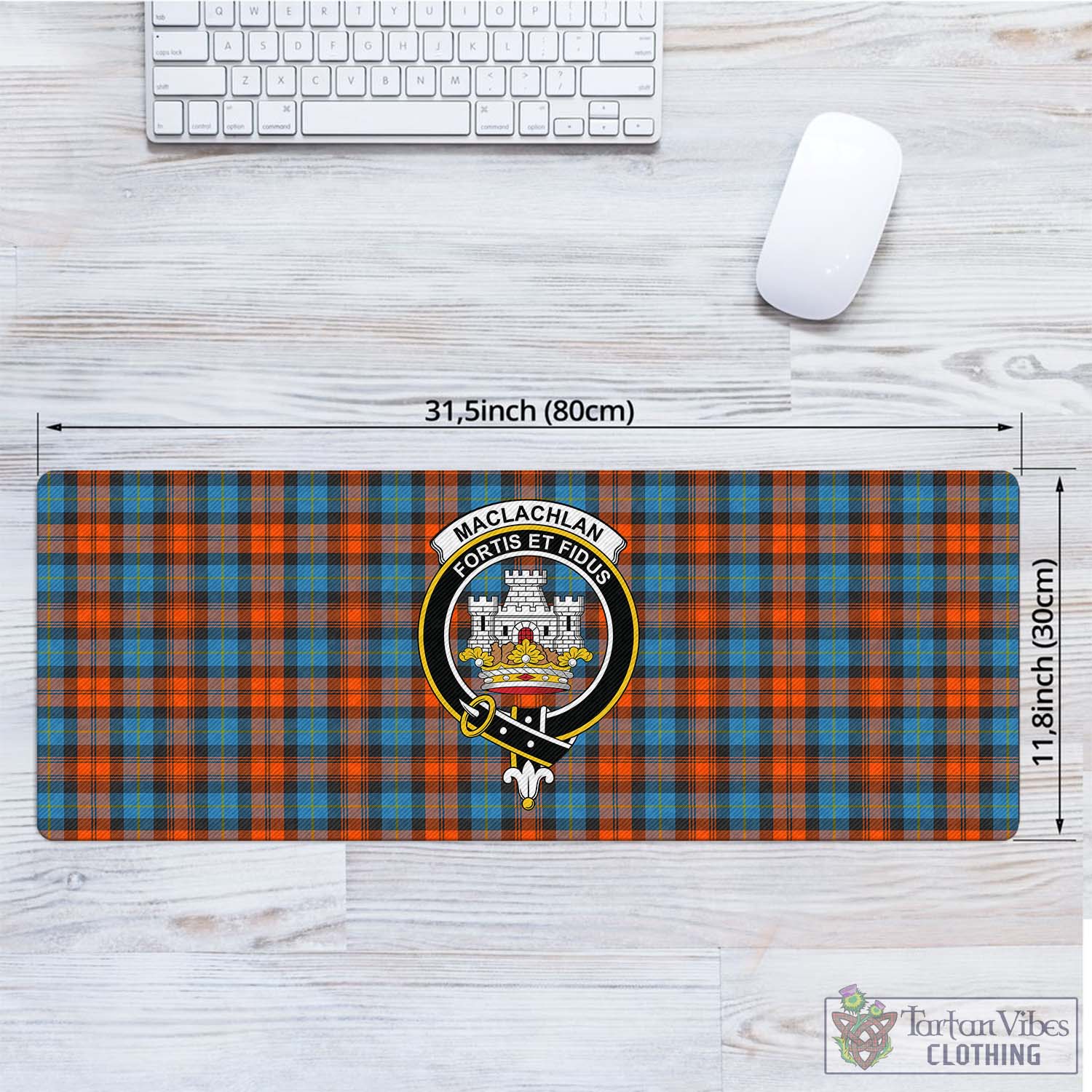 Tartan Vibes Clothing MacLachlan Ancient Tartan Mouse Pad with Family Crest
