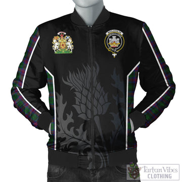 MacLachlan Hunting Tartan Bomber Jacket with Family Crest and Scottish Thistle Vibes Sport Style