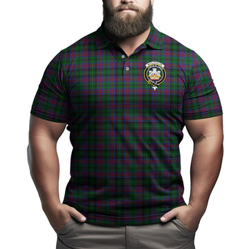 MacLachlan Hunting Tartan Men's Polo Shirt with Family Crest