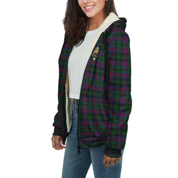 MacLachlan Hunting Tartan Sherpa Hoodie with Family Crest