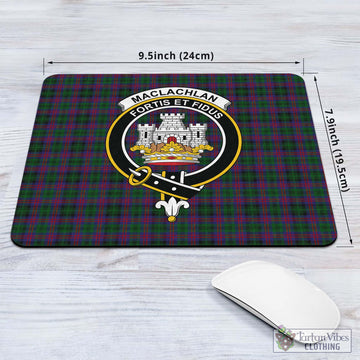 MacLachlan Hunting Tartan Mouse Pad with Family Crest