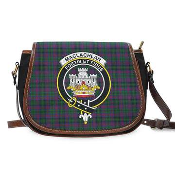 MacLachlan Hunting Tartan Saddle Bag with Family Crest