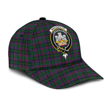 MacLachlan Hunting Tartan Classic Cap with Family Crest