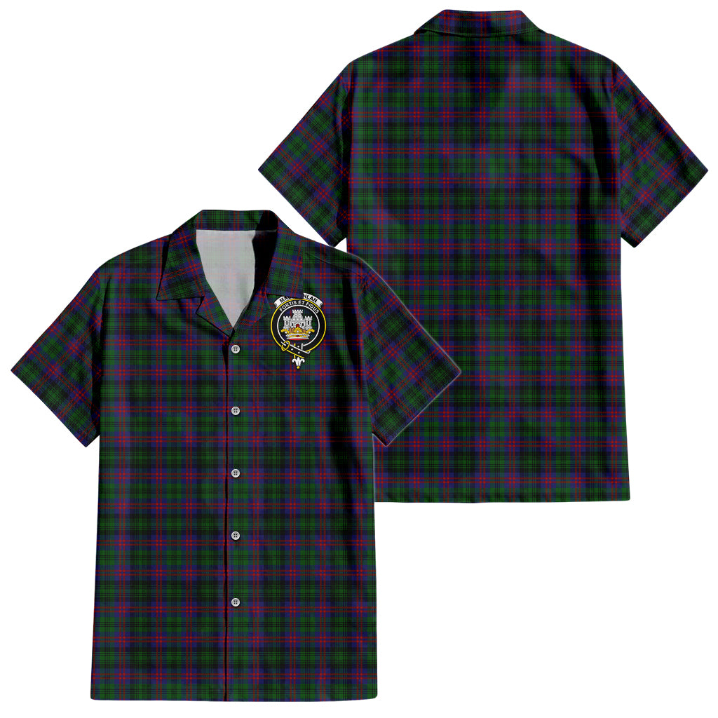 maclachlan-hunting-tartan-short-sleeve-button-down-shirt-with-family-crest