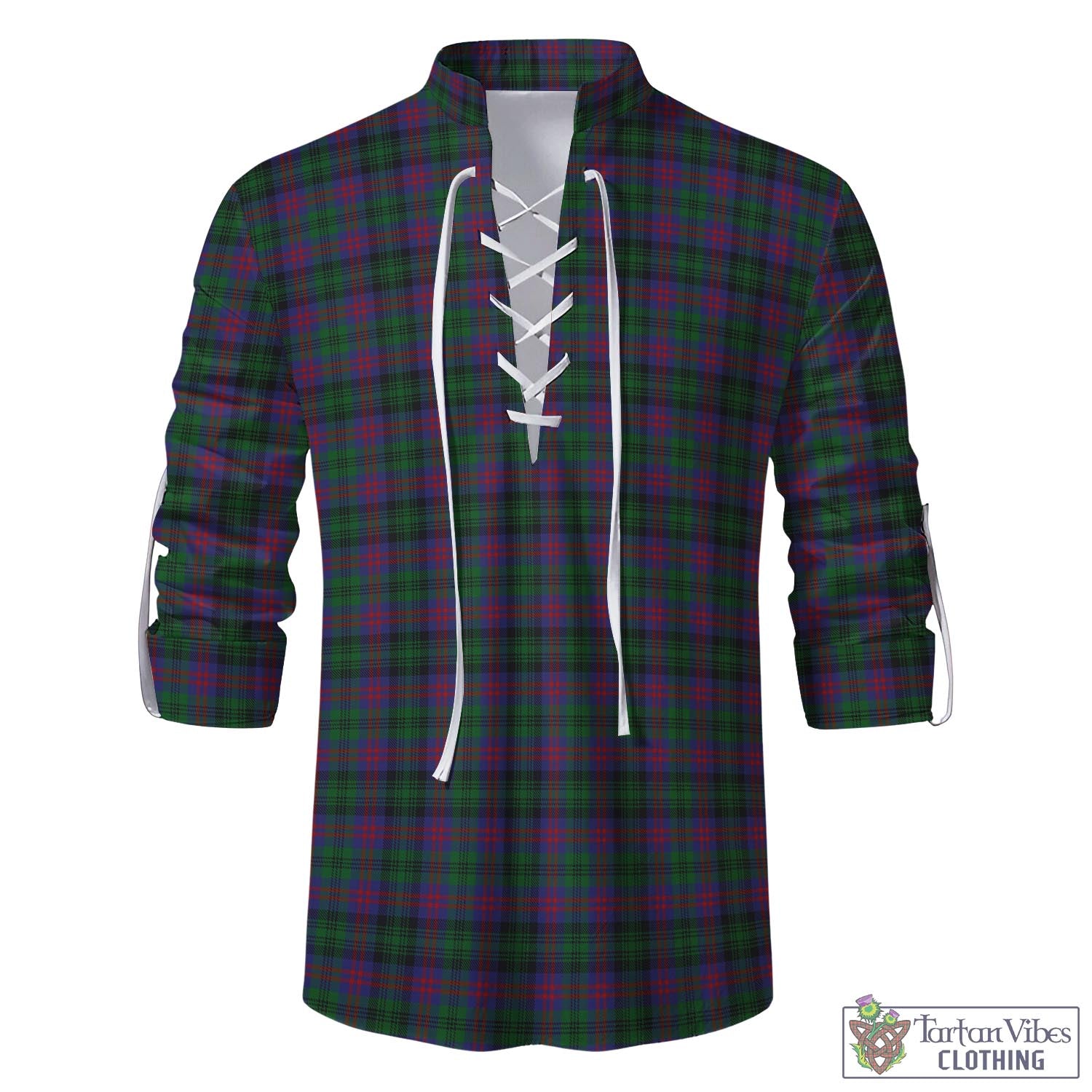 Tartan Vibes Clothing MacLachlan Hunting Tartan Men's Scottish Traditional Jacobite Ghillie Kilt Shirt