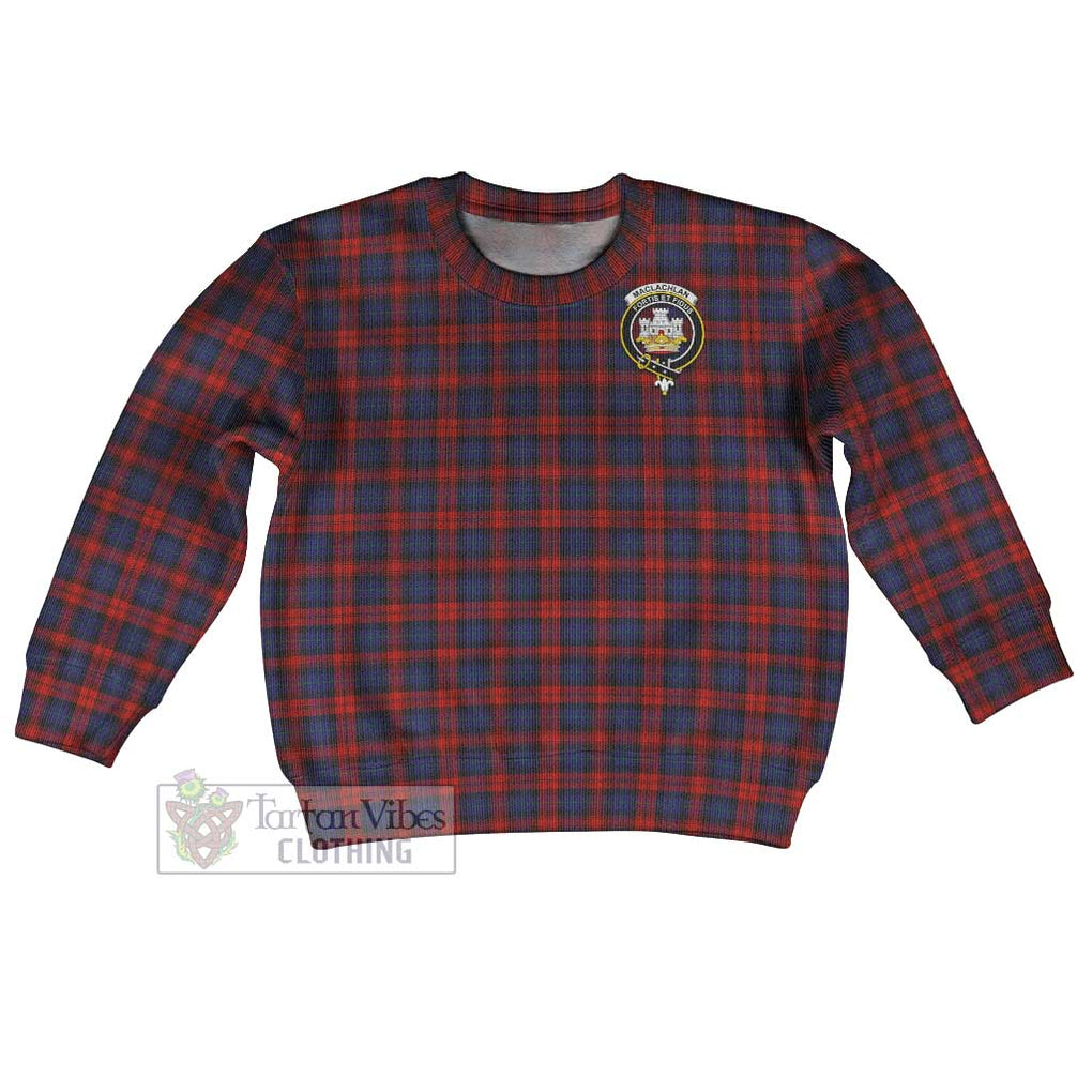 Tartan Vibes Clothing MacLachlan (McLachlan) Tartan Kid Ugly Sweater with Family Crest