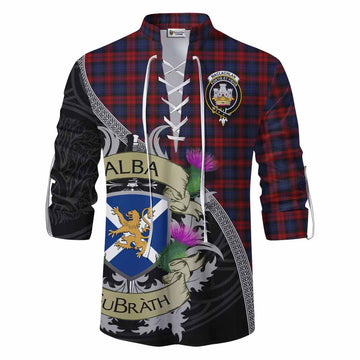 Tartan Vibes Clothing MacLachlan (McLachlan) Tartan Family Crest Ghillie Kilt Shirt Lion Rampant Royal Thistle Shield Celtic Inspired