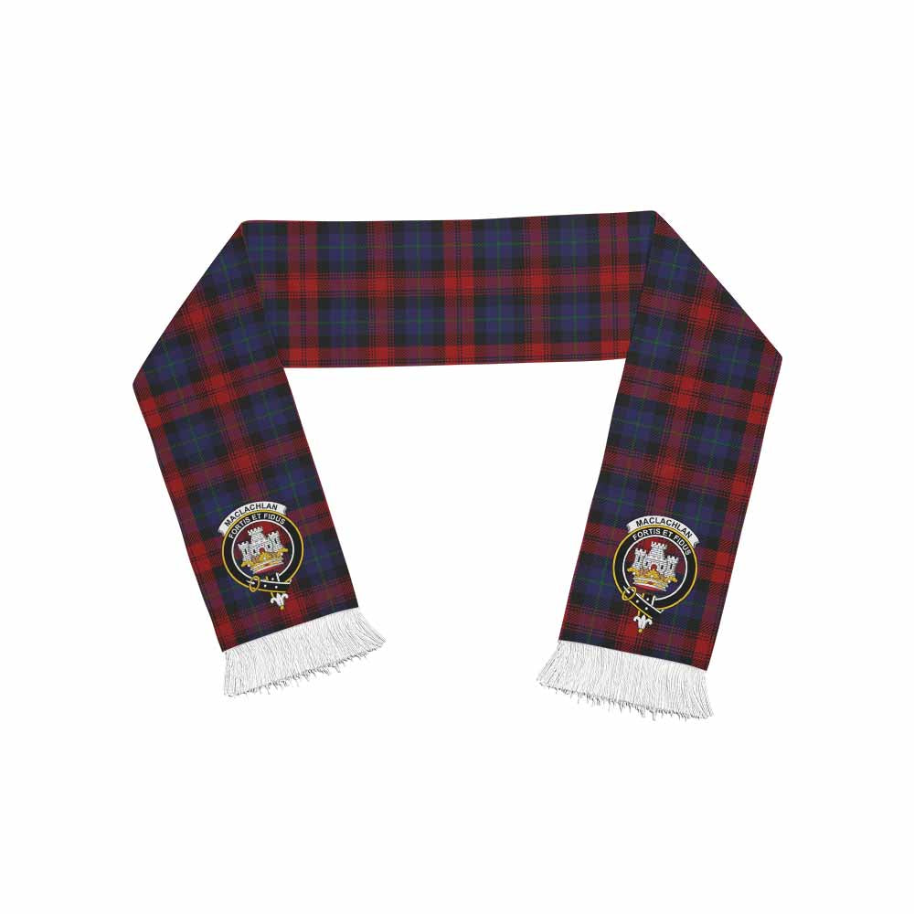 Tartan Vibes Clothing MacLachlan (McLachlan) Tartan Ruffneck Scarf with Family Crest