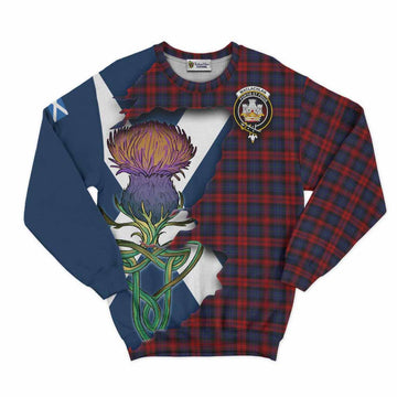 Tartan Vibes Clothing MacLachlan (McLachlan) Tartan Family Crest Sweatshirt Scottish Thistle Celtic Inspired