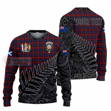 Tartan Vibes Clothing MacLachlan (McLachlan) Crest Tartan Knitted Sweater with New Zealand Silver Fern Half Style