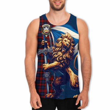Tartan Vibes Clothing MacLachlan (McLachlan) Tartan Family Crest Men's Tank Top with Scottish Majestic Lion