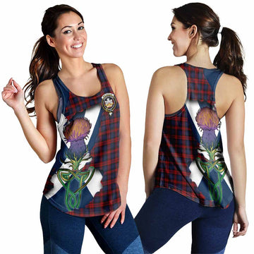 Tartan Vibes Clothing MacLachlan (McLachlan) Tartan Family Crest Women's Racerback Tanks Scottish Thistle Celtic Inspired