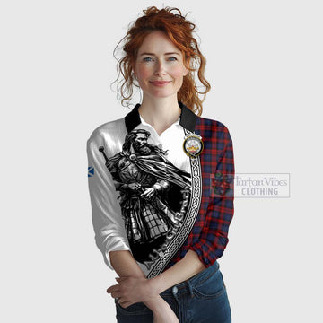 Tartan Vibes Clothing MacLachlan (McLachlan) Tartan Clan Crest Women's Casual Shirt with Highlander Warrior Celtic Style