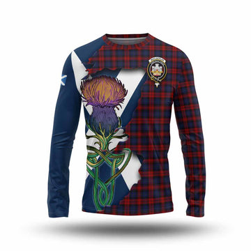 Tartan Vibes Clothing MacLachlan (McLachlan) Tartan Family Crest Long Sleeve T-Shirt Scottish Thistle Celtic Inspired