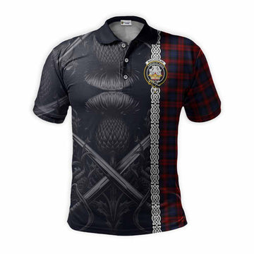 MacLachlan (McLachlan) Tartan Polo Shirt with Family Crest Cross Sword Thistle Celtic Vibes