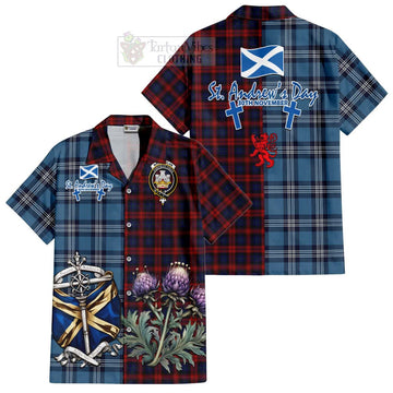MacLachlan (McLachlan) Tartan Hawaiian Shirt Happy St. Andrew's Day Half Tartan Style
